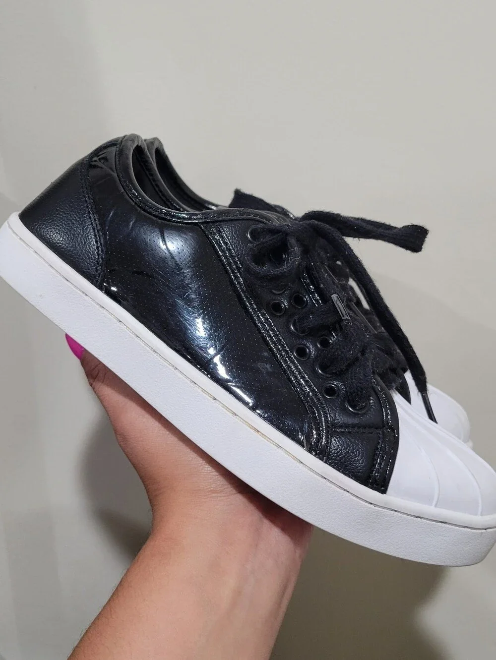 Kids Black and White Shell-Toe Sneakers - Classic Casual Style Pastry POP Tart🩰